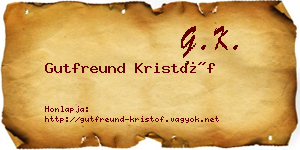 Gutfreund Kristóf névjegykártya
